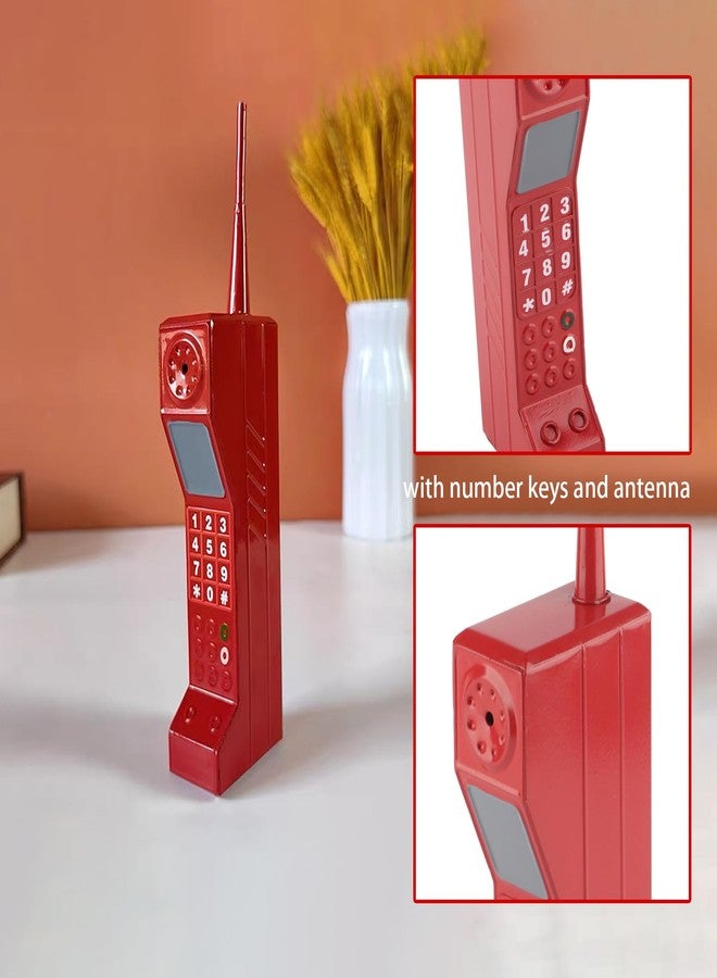 زينة هاتف خلوي من الطوب بتصميم كلاسيكي من CHEOTIME، نموذج هاتف محمول قديم الطراز من الطوب، نموذج هاتف خلوي عتيق، دعائم تصويرية، زينة أنيقة (أحمر) - Image 5